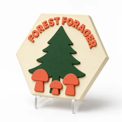 Forest Forager magnetic 3D-printed achievement badge