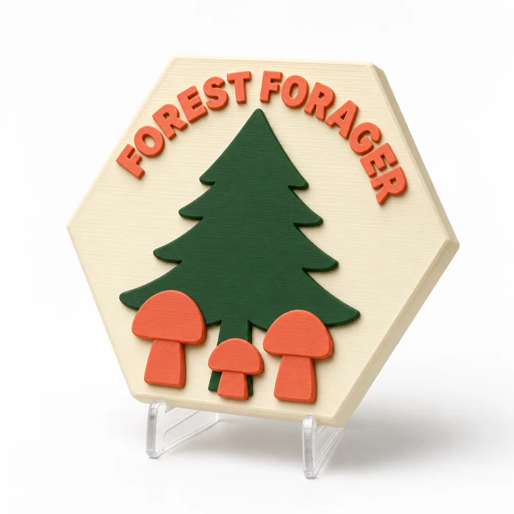 Forest Forager magnetic 3D-printed achievement badge