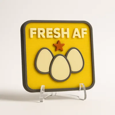 Fresh AF magnetic 3D-printed achievement badge