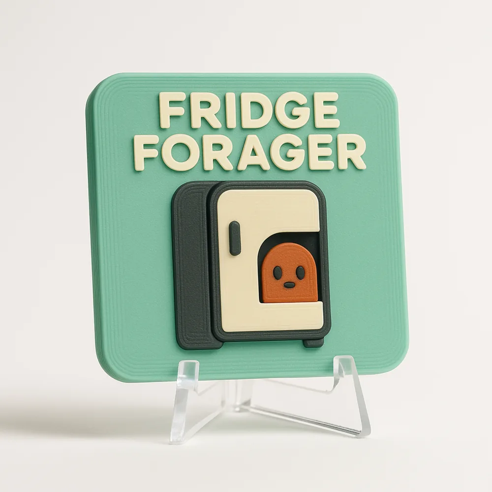 Fridge Forager magnetic 3D-printed achievement badge
