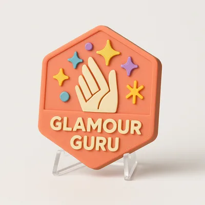 Glamour Guru magnetic 3D-printed achievement badge