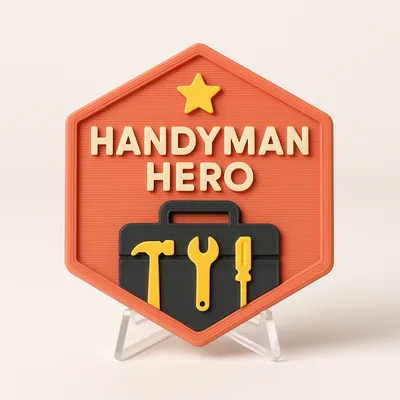Handyman Hero magnetic 3D-printed achievement badge