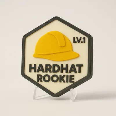 Hardhat Rookie magnetic 3D-printed achievement badge