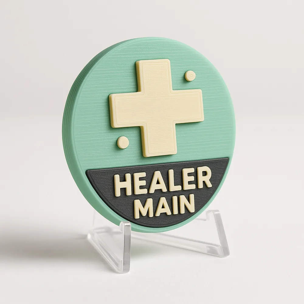 Healer Main magnetic 3D-printed achievement badge
