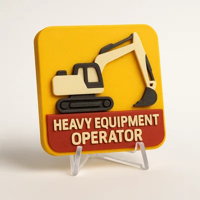 Heavy Equipment Operator magnetic 3D-printed achievement badge