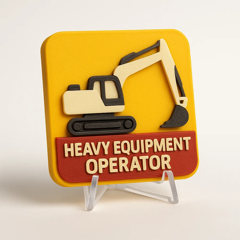 Heavy Equipment Operator magnetic 3D-printed achievement badge