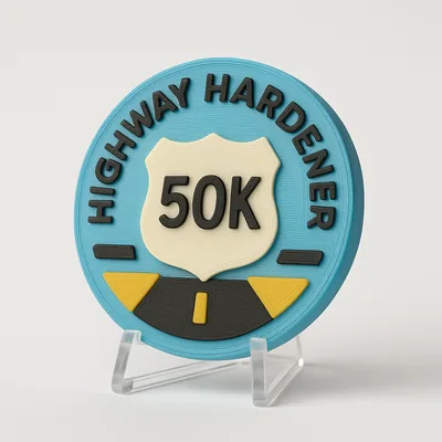 Highway Hardener magnetic 3D-printed achievement badge