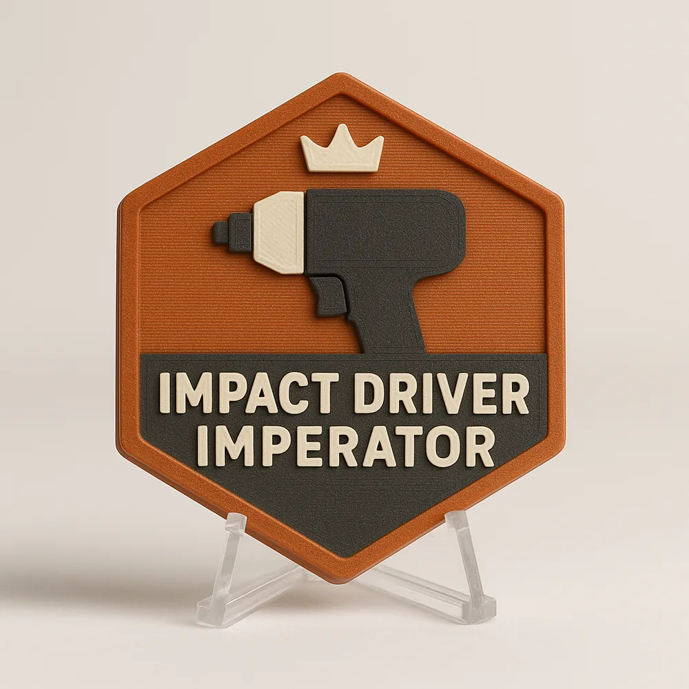 Impact Driver Imperator magnetic 3D-printed achievement badge