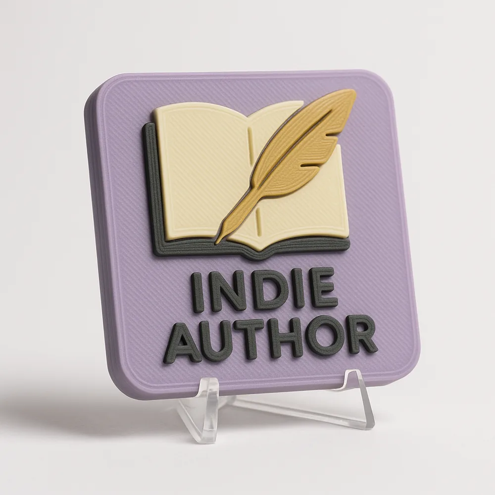 Indie Author magnetic 3D-printed achievement badge