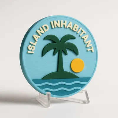 Island Inhabitant magnetic 3D-printed achievement badge
