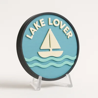 Lake Lover magnetic 3D-printed achievement badge