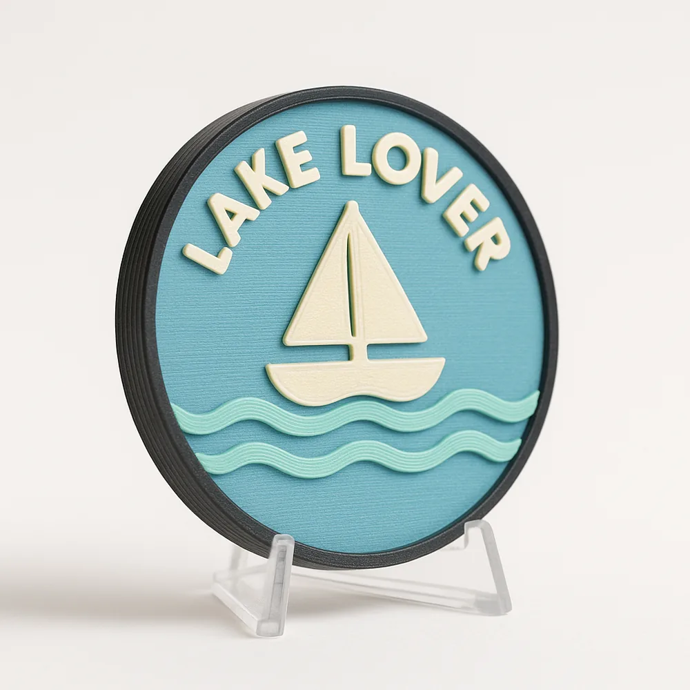 Lake Lover magnetic 3D-printed achievement badge