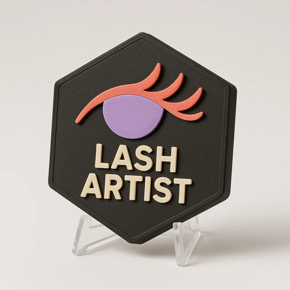 Lash Artist magnetic 3D-printed achievement badge