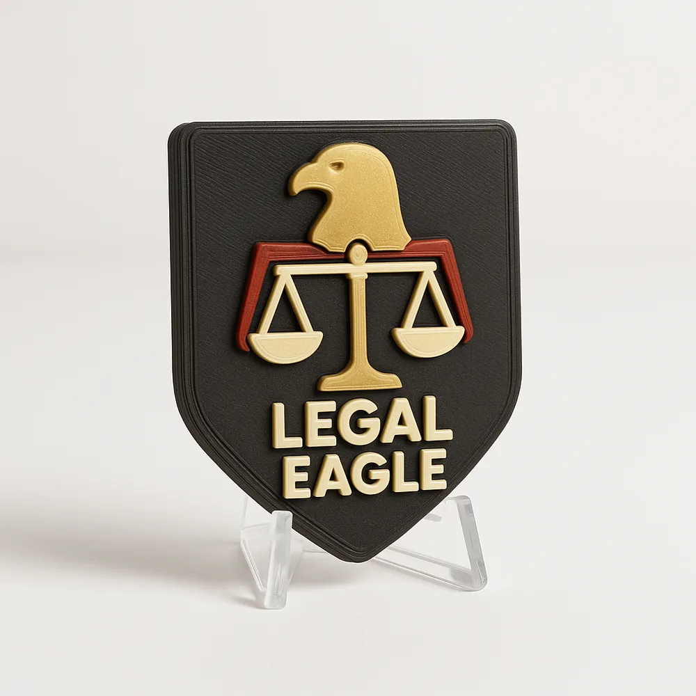 Legal Eagle magnetic 3D-printed achievement badge