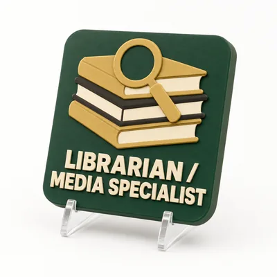 Librarian / Media Specialist magnetic 3D-printed achievement badge