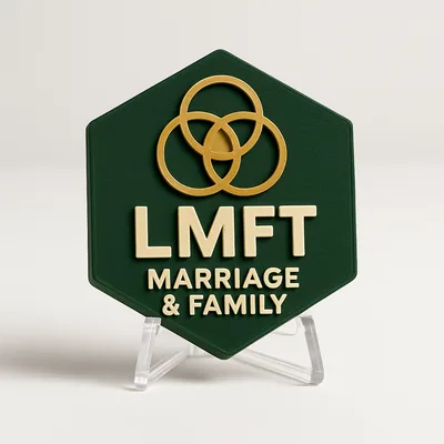LMFT - Marriage & Family magnetic 3D-printed achievement badge