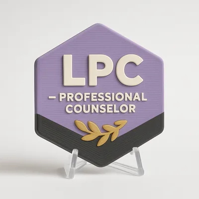 LPC - Professional Counselor magnetic 3D-printed achievement badge