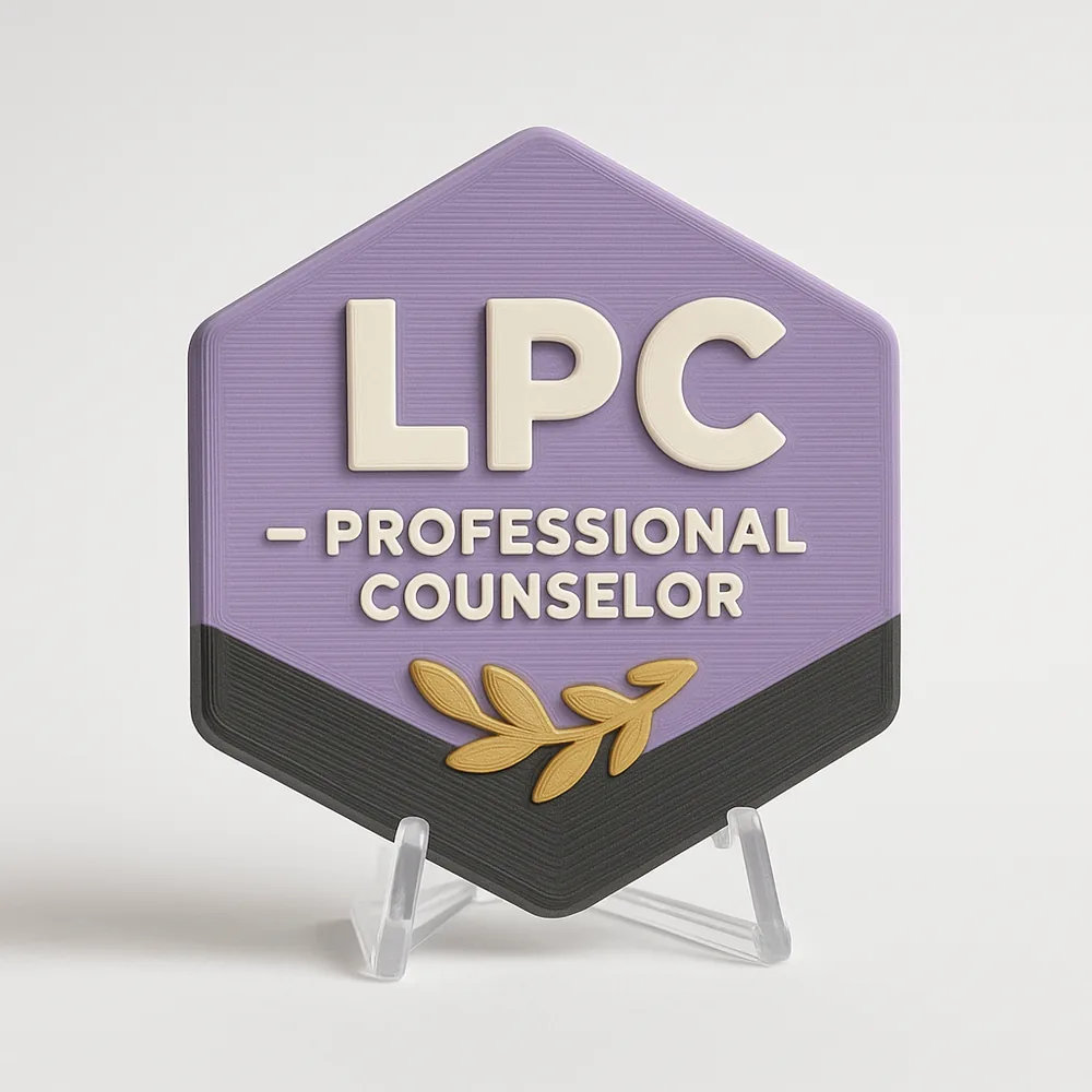 LPC - Professional Counselor magnetic 3D-printed achievement badge
