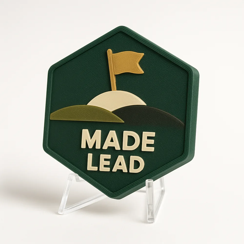 Made Lead magnetic 3D-printed achievement badge