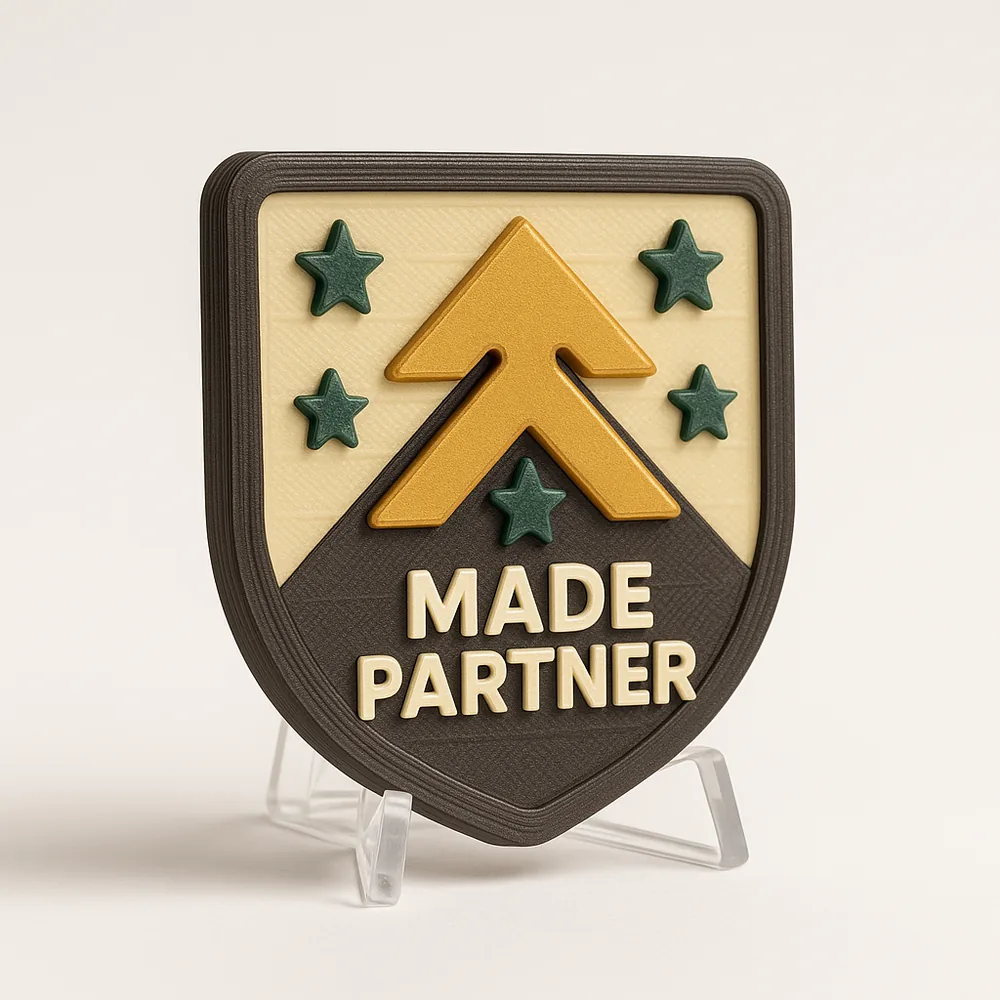 Made Partner magnetic 3D-printed achievement badge