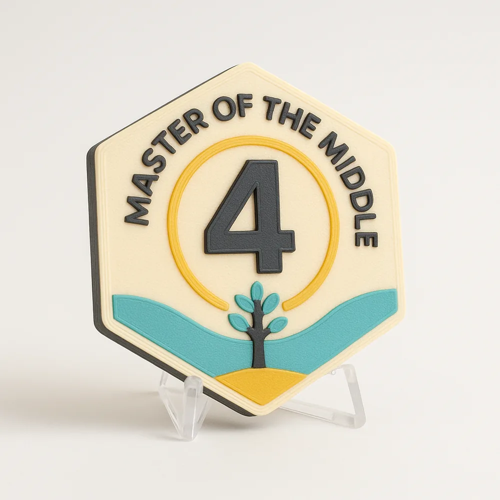Master of the Middle Years magnetic 3D-printed achievement badge