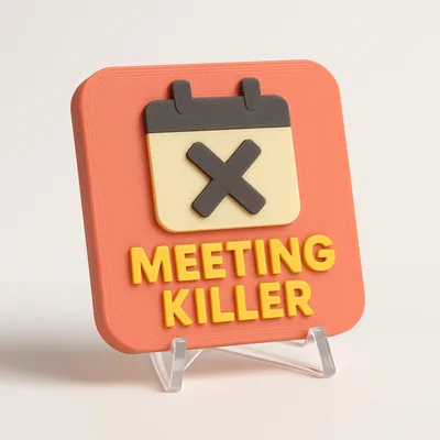 Meeting Killer magnetic 3D-printed achievement badge
