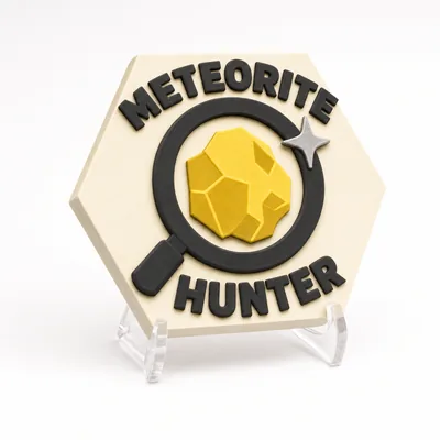 Meteorite Hunter magnetic 3D-printed achievement badge