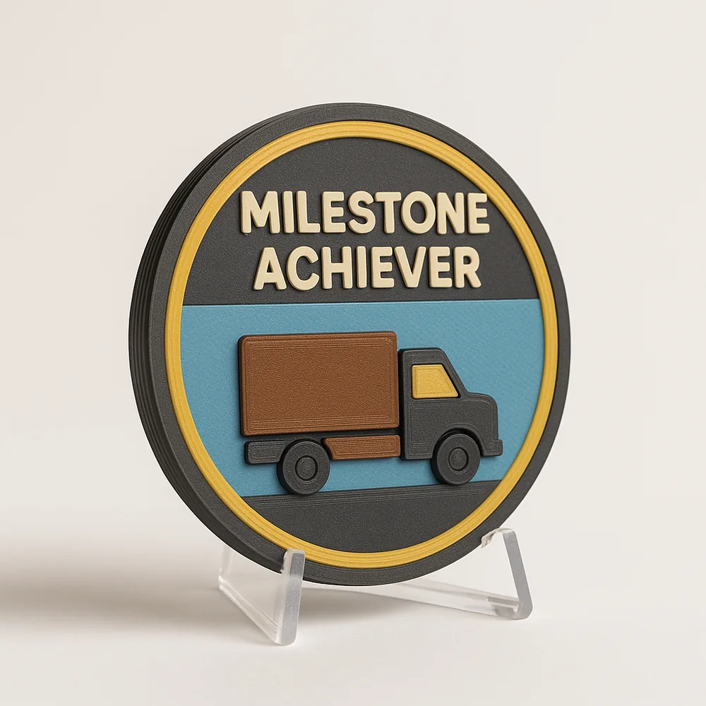 Milestone Achiever magnetic 3D-printed achievement badge