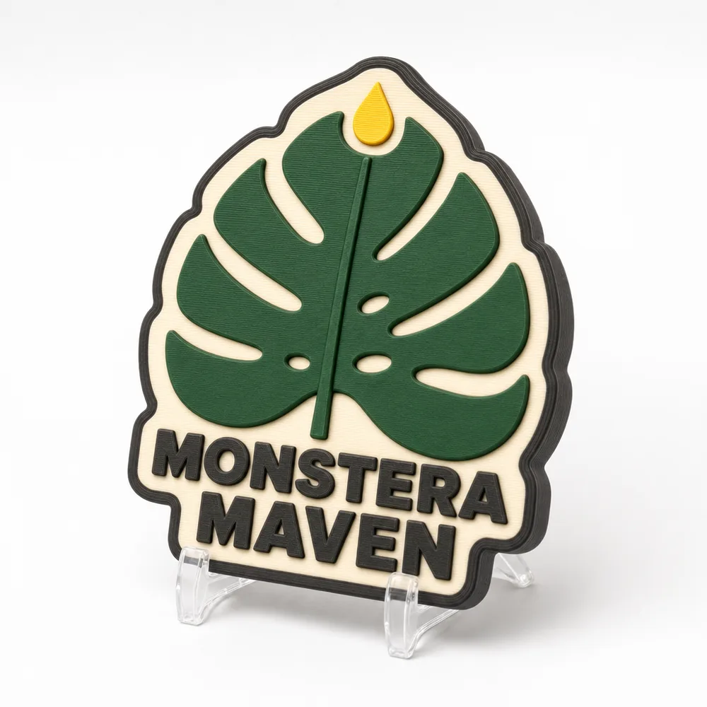 Monstera Maven magnetic 3D-printed achievement badge