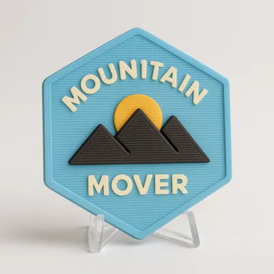 Mountain Mover magnetic 3D-printed achievement badge