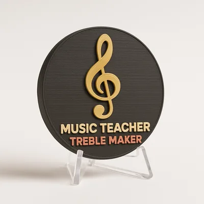 Music Teacher - Treble Maker magnetic 3D-printed achievement badge