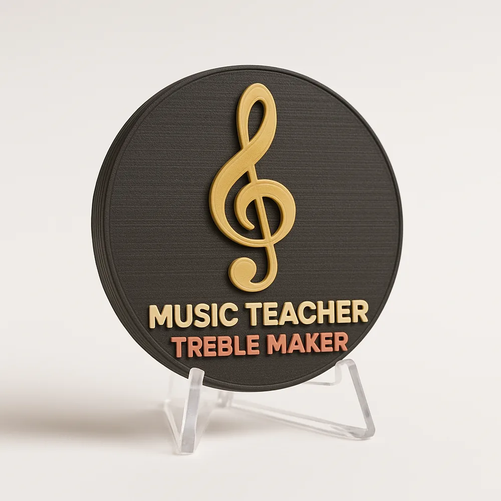 Music Teacher - Treble Maker magnetic 3D-printed achievement badge