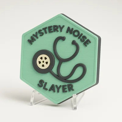 Mystery Noise Slayer magnetic 3D-printed achievement badge