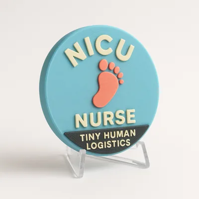 NICU Nurse - Tiny Human Logistics magnetic 3D-printed achievement badge