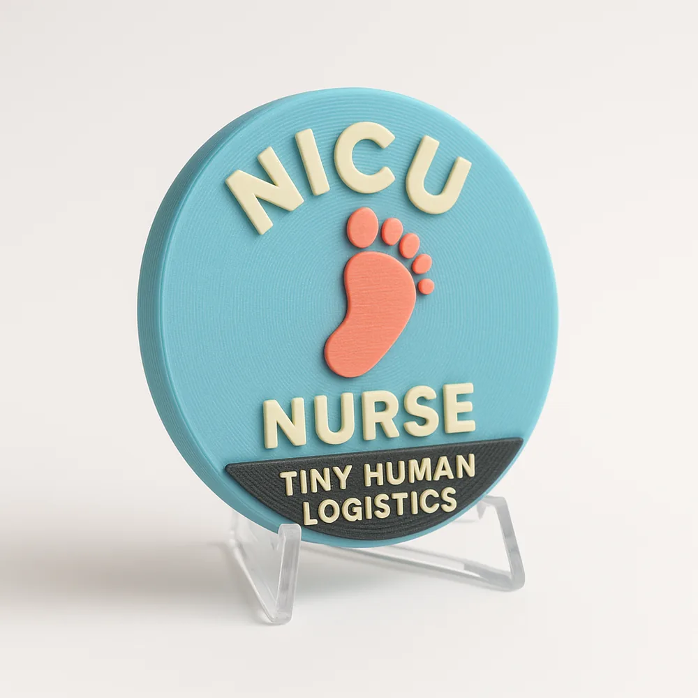 NICU Nurse - Tiny Human Logistics magnetic 3D-printed achievement badge