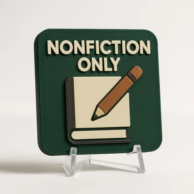 Nonfiction Only magnetic 3D-printed achievement badge