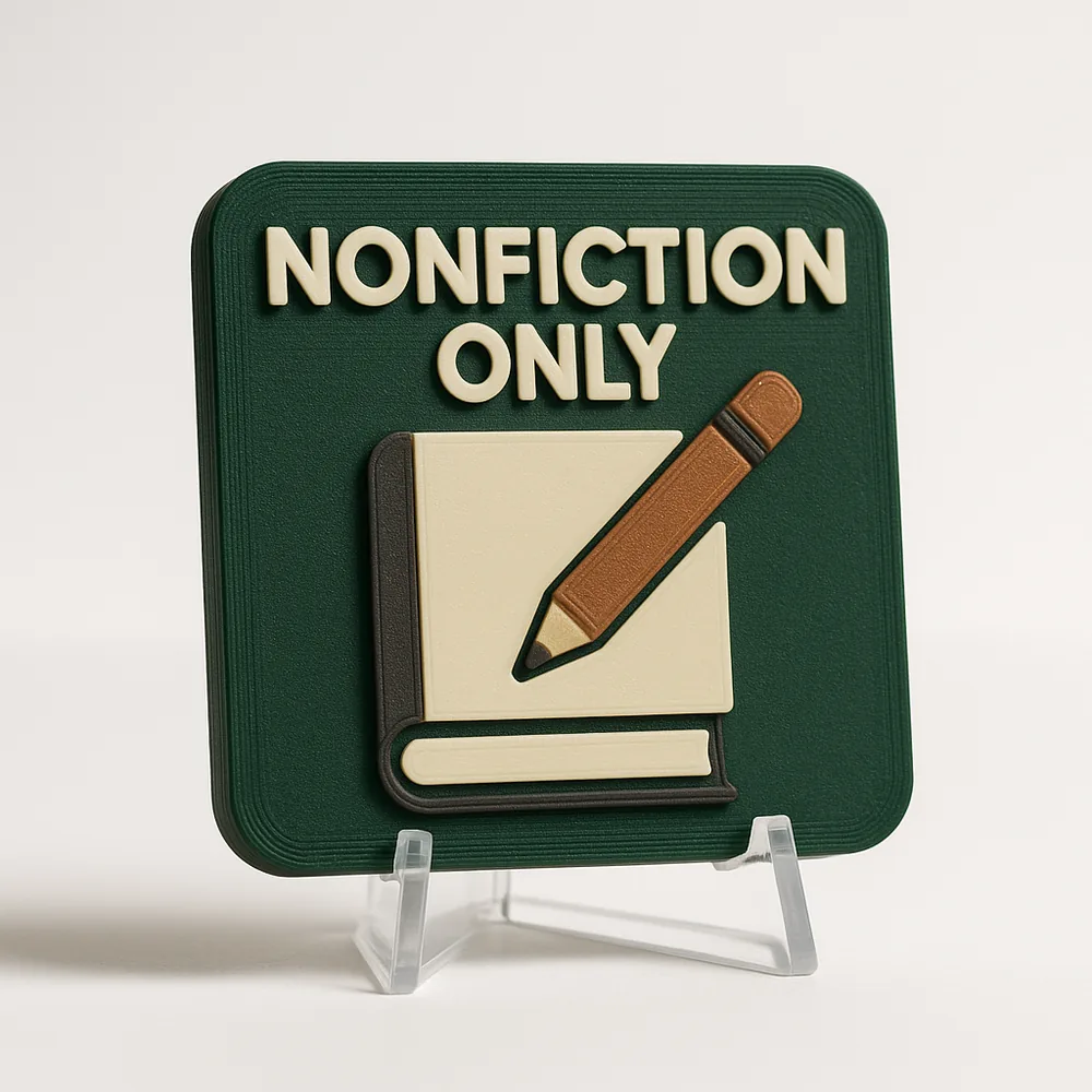 Nonfiction Only magnetic 3D-printed achievement badge