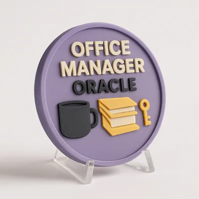 Office Manager Oracle magnetic 3D-printed achievement badge