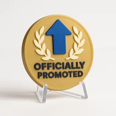 Officially Promoted magnetic 3D-printed achievement badge