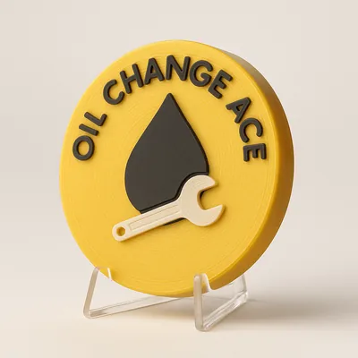 Oil Change Ace magnetic 3D-printed achievement badge