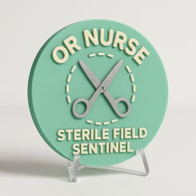 OR Nurse - Sterile Field Sentinel magnetic 3D-printed achievement badge