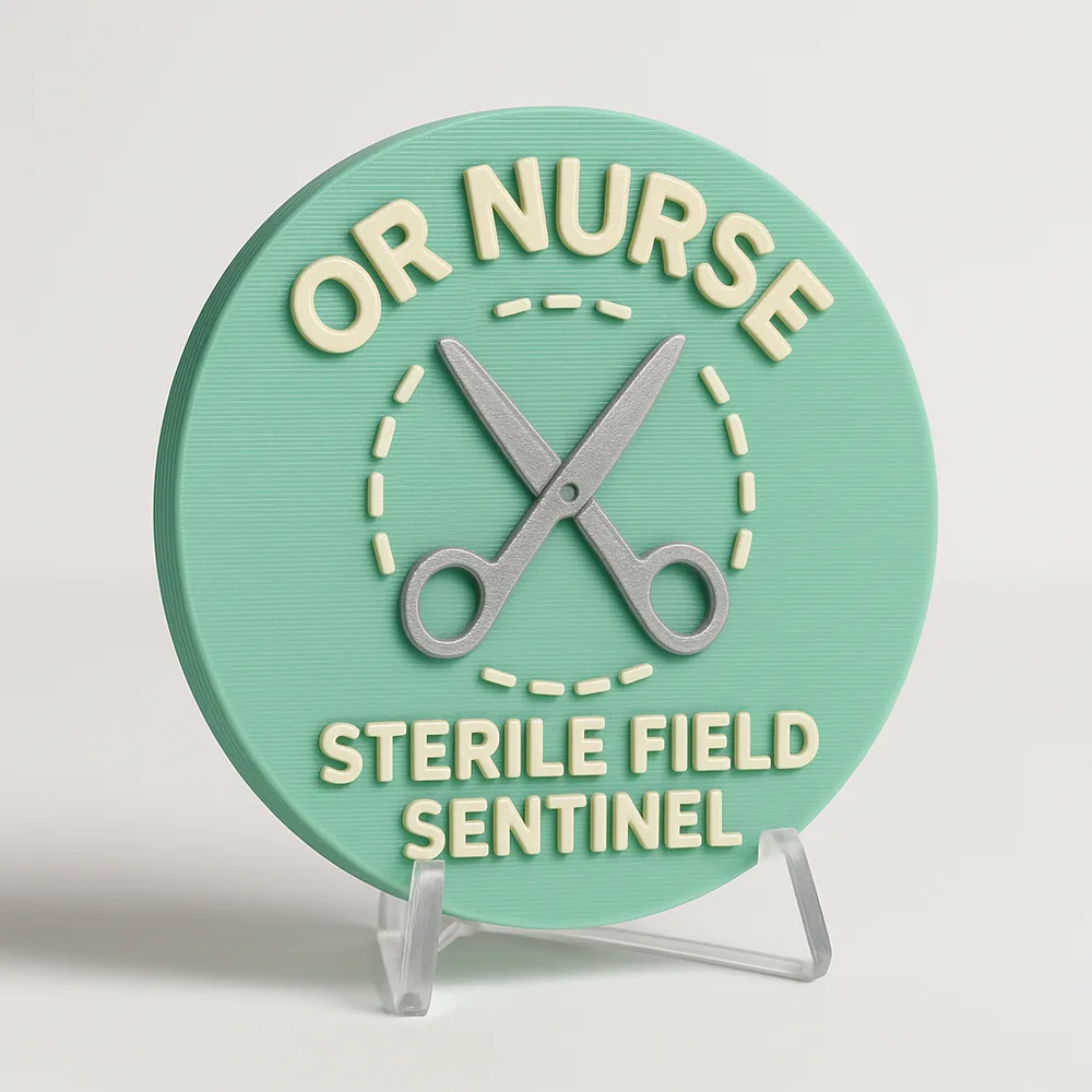 OR Nurse - Sterile Field Sentinel magnetic 3D-printed achievement badge