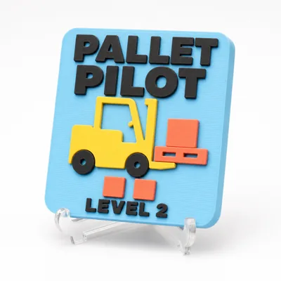 Pallet Pilot magnetic 3D-printed achievement badge