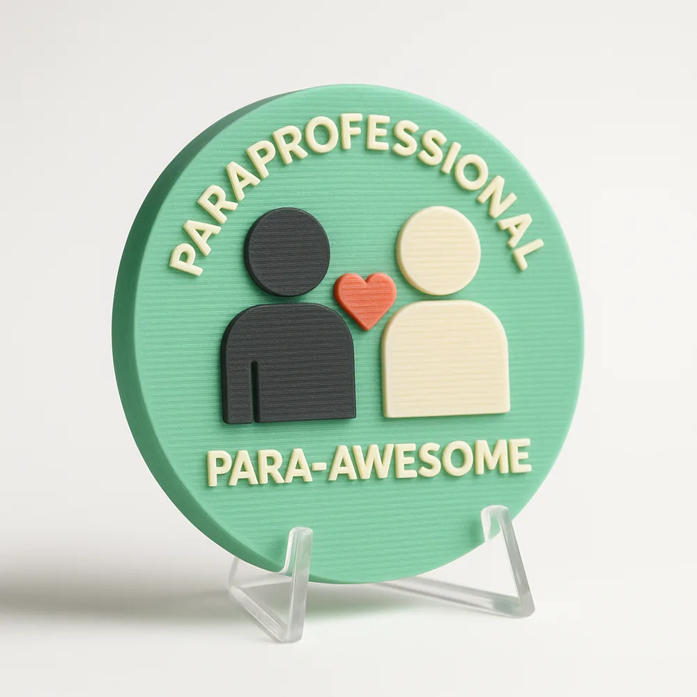 Paraprofessional - Para-Awesome magnetic 3D-printed achievement badge