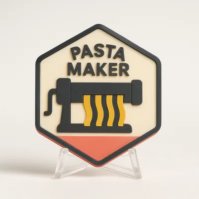 Pasta Maker magnetic 3D-printed achievement badge