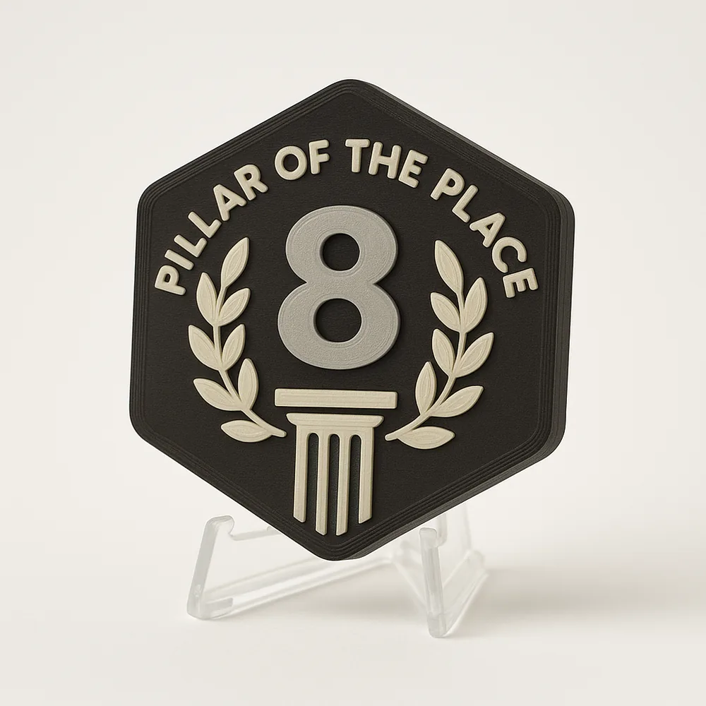 Pillar of the Place magnetic 3D-printed achievement badge