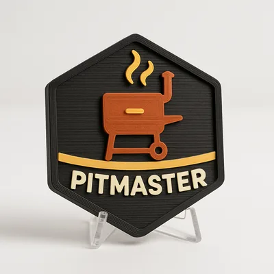 Pitmaster magnetic 3D-printed achievement badge