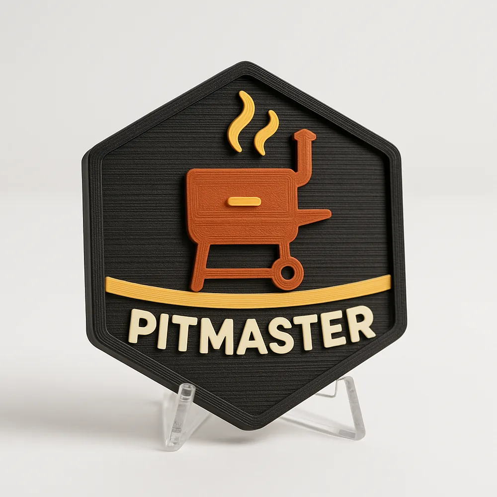 Pitmaster magnetic 3D-printed achievement badge