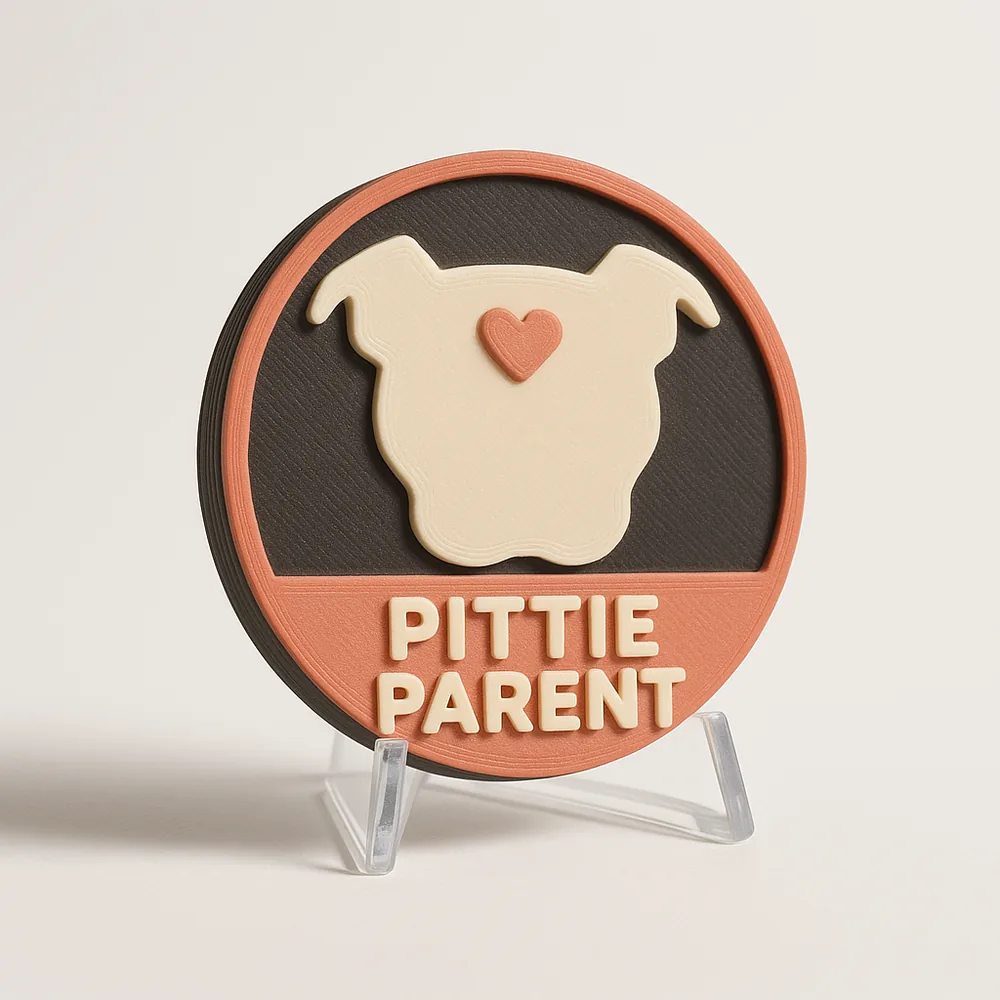 Pittie Parent magnetic 3D-printed achievement badge