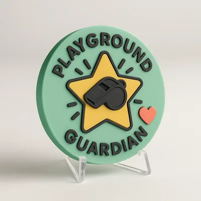 Playground Guardian magnetic 3D-printed achievement badge